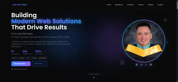 Personal portfolio interface