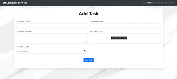Task management application interface